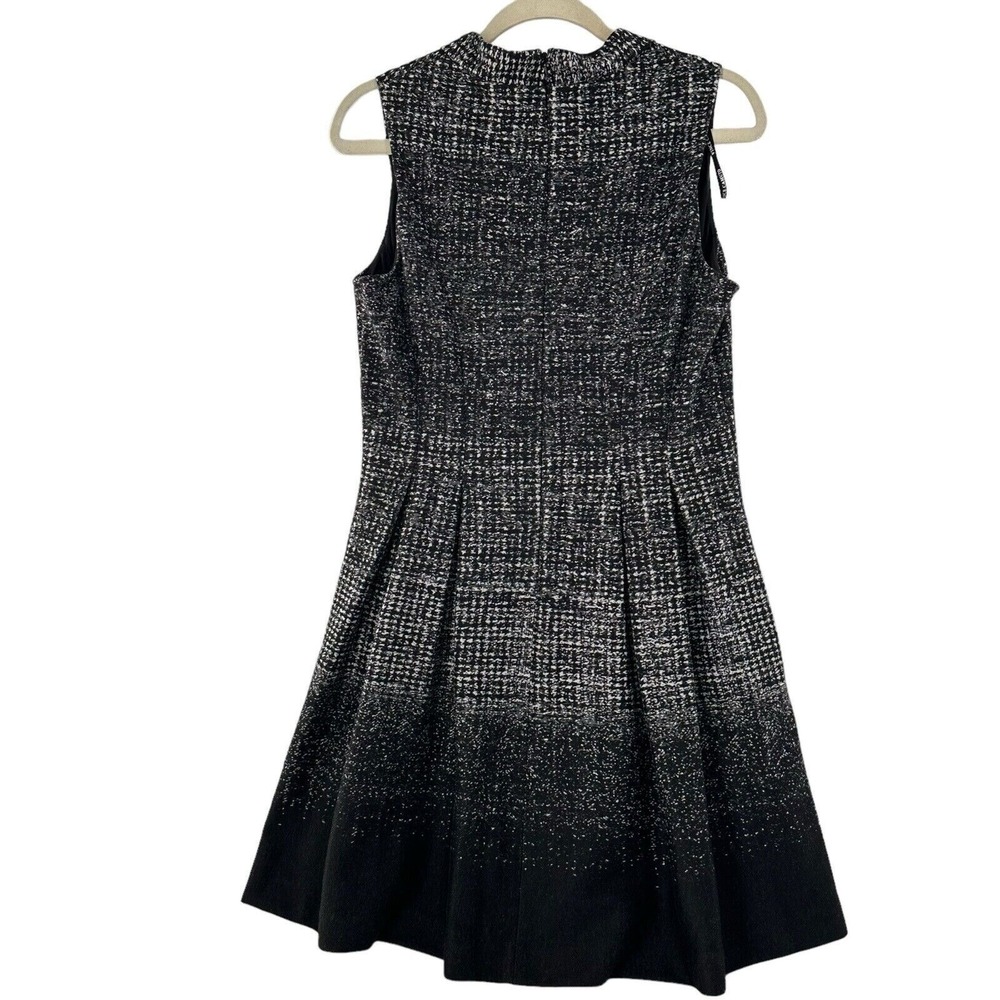 Vince Camuto Womens Black & White Sleeveless Fit & Flare Dress 12P Tweed Ombre - Picture 5 of 10